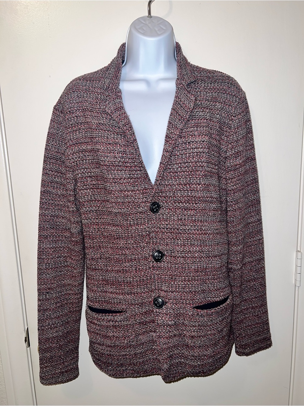 Joules Marled Burgundy Knit Blazer Jacket